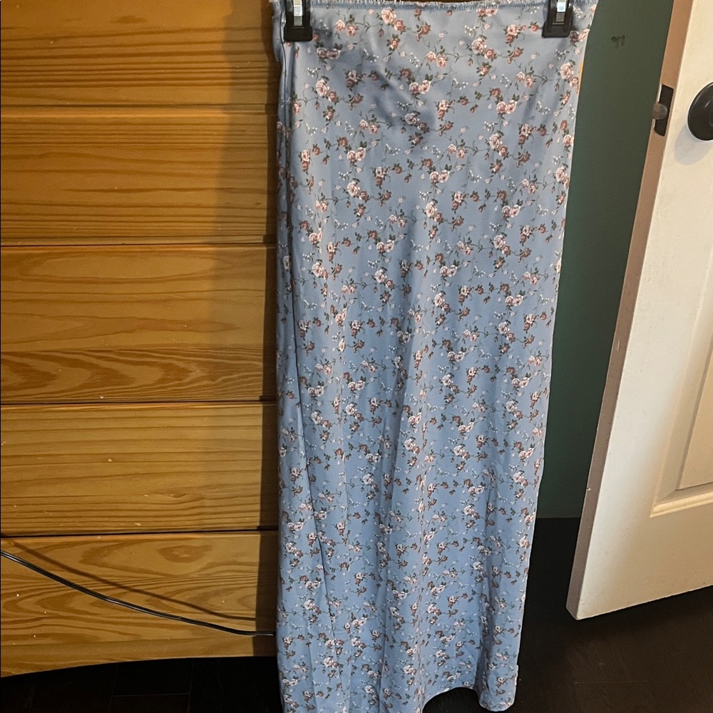 Altar'd State Blue Floral Maxi Skirt